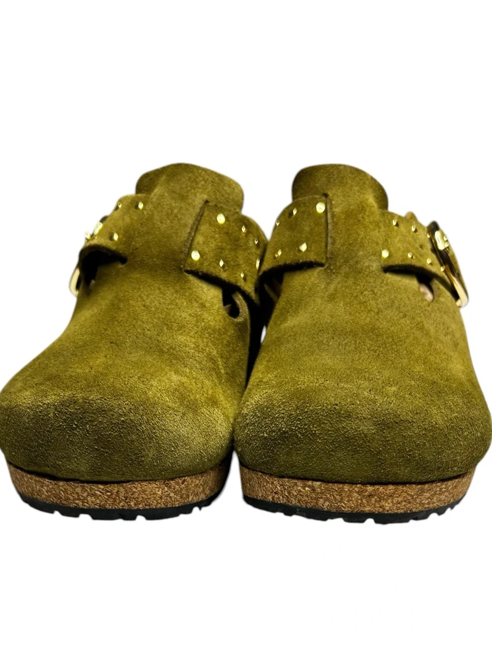 Birkenstock Papillio Fanny Wedge Clogs Thyme Suede EU 37 US 6-6.5 Narrow / Med - Picture 5 of 14
